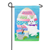 Evergreen Bunny Painting Easter Egg Burlap Garden Flag