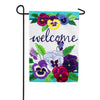 Evergreen Burlap Pansy Garden Garden Flag