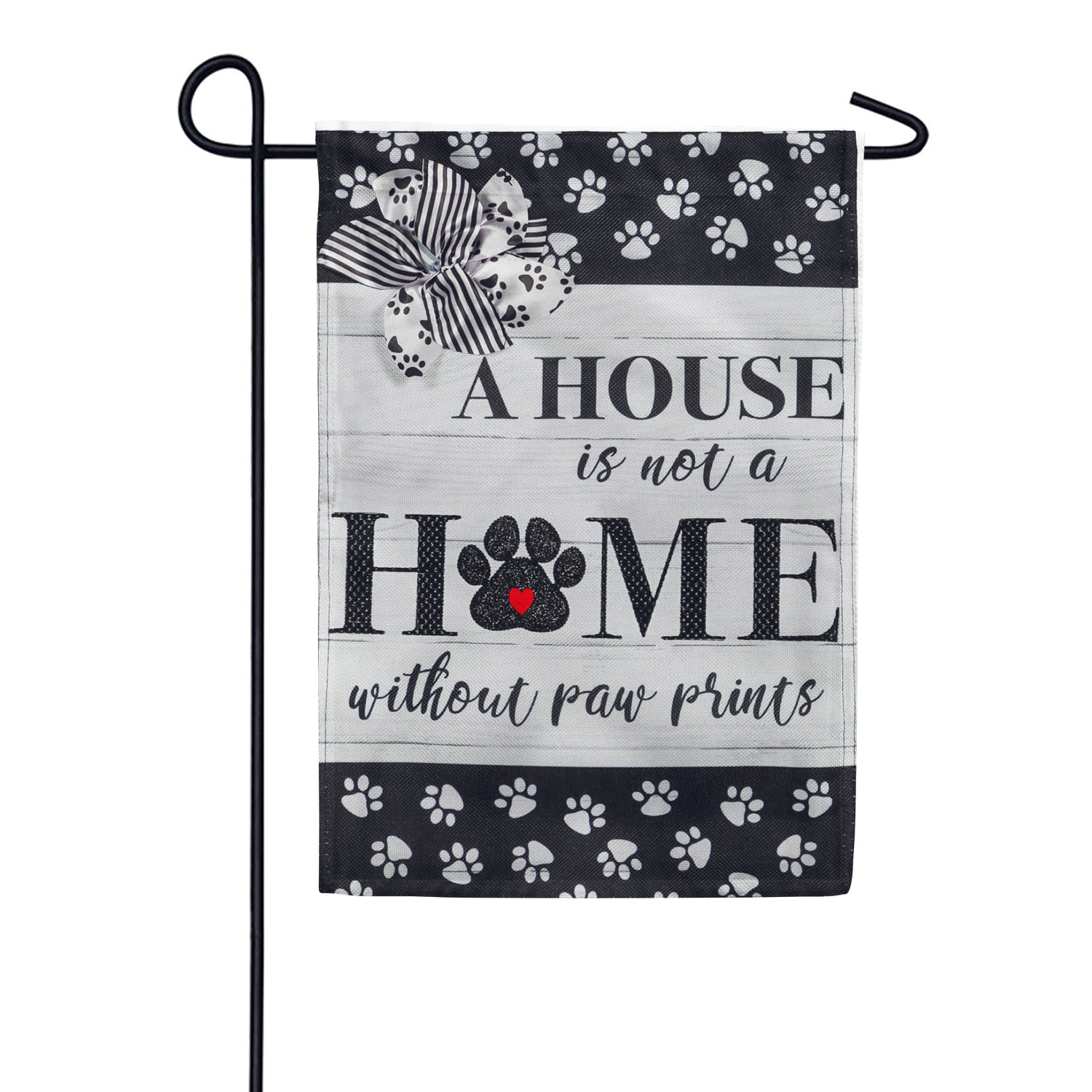 Evergreen Paw Prints Burlap Garden Flag