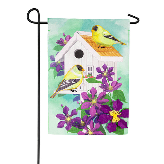 Evergreen Burlap Garden Flag - Finch & Clement