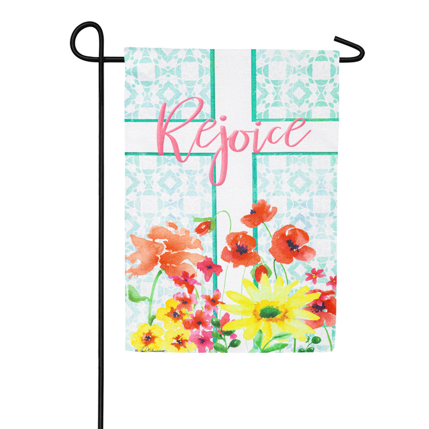 Evergreen Easter Cross Basic Applique Garden Flag