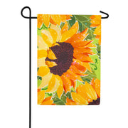 Evergreen Sunflowers in the Garden Burlap Garden Flag