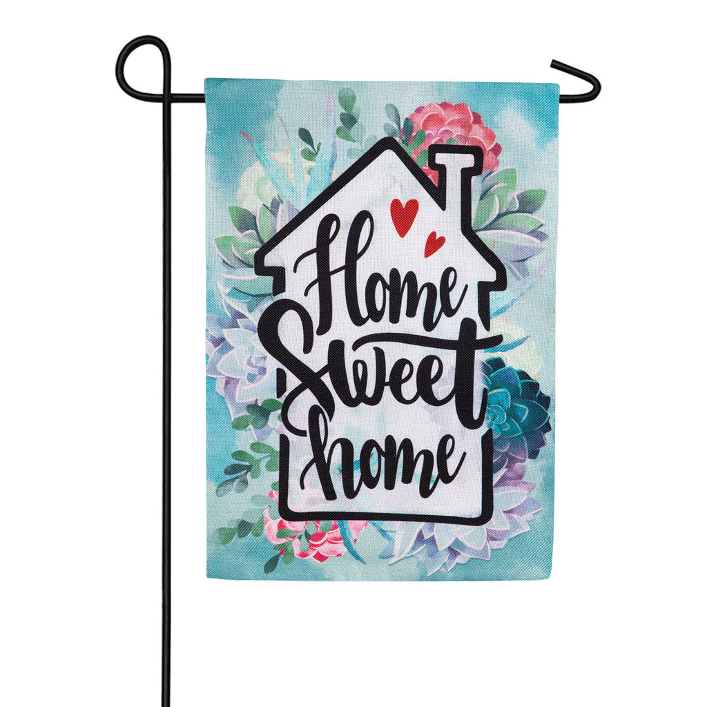 Evergreen Home Sweet Home Burlap Garden Flag