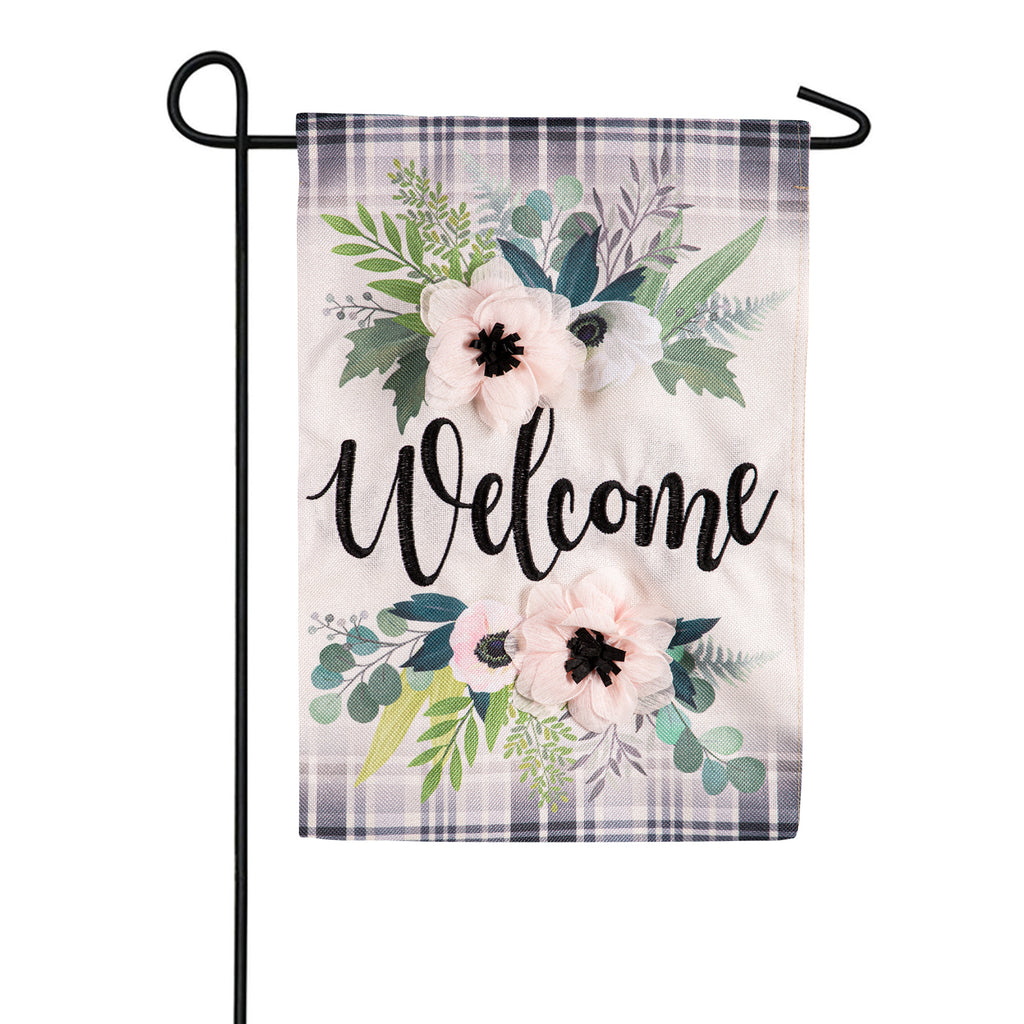 Evergreen Beautiful Florals Burlap Garden Flag