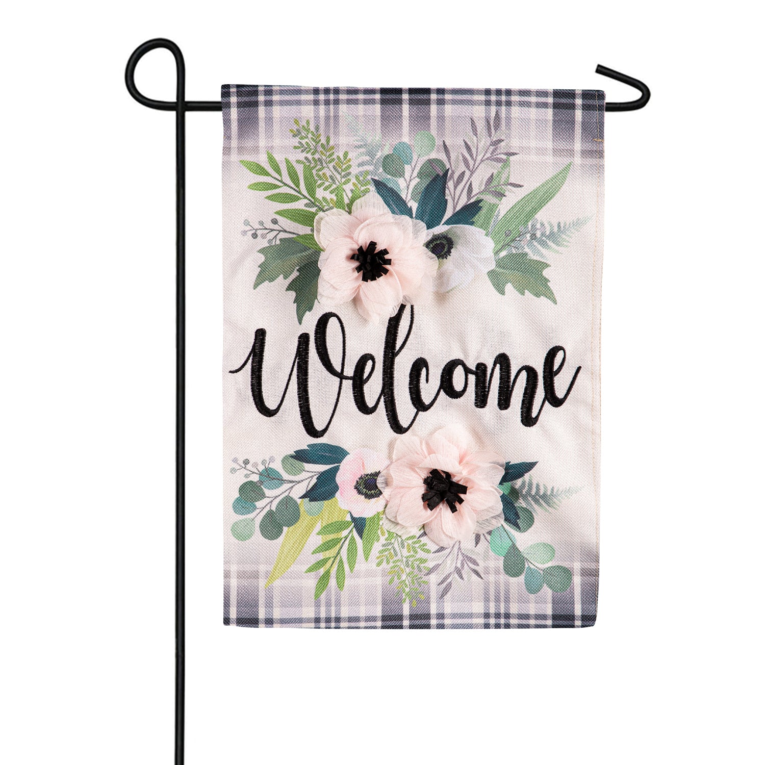 Evergreen Beautiful Florals Burlap Garden Flag