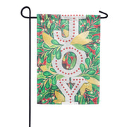 Evergreen Burlap Garden Flag - Holiday Joy