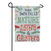 Evergreen Santa's Forest of Wonder Burlap Garden Flag
