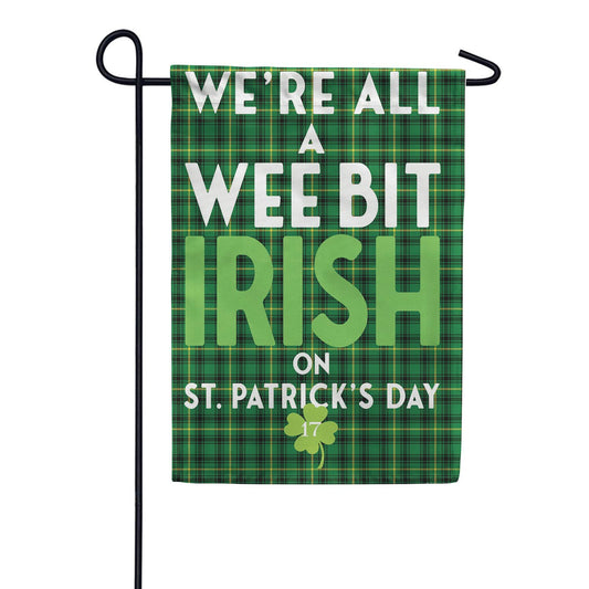 Evergreen Wee Bit Irish Burlap Garden Flag