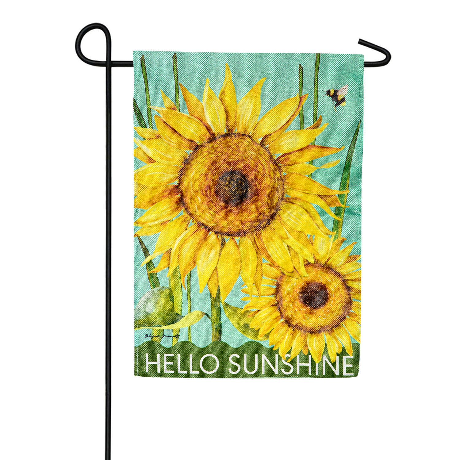 Hello Sunshine Burlap Garden Flag