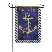 Evergreen Burlap Garden Flag - Reversible Anchor & Gold