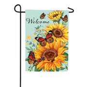 Butterfly Glow Burlap Garden Flag