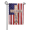 Patriotic Cross Burlap Garden Flag