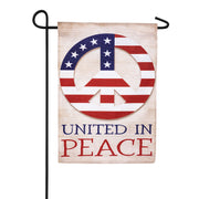 United In Peace Burlap Garden Flag