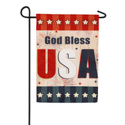 God Bless USA Burlap Garden Flag