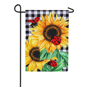 Sunflower Ladybugs Burlap Garden Flag