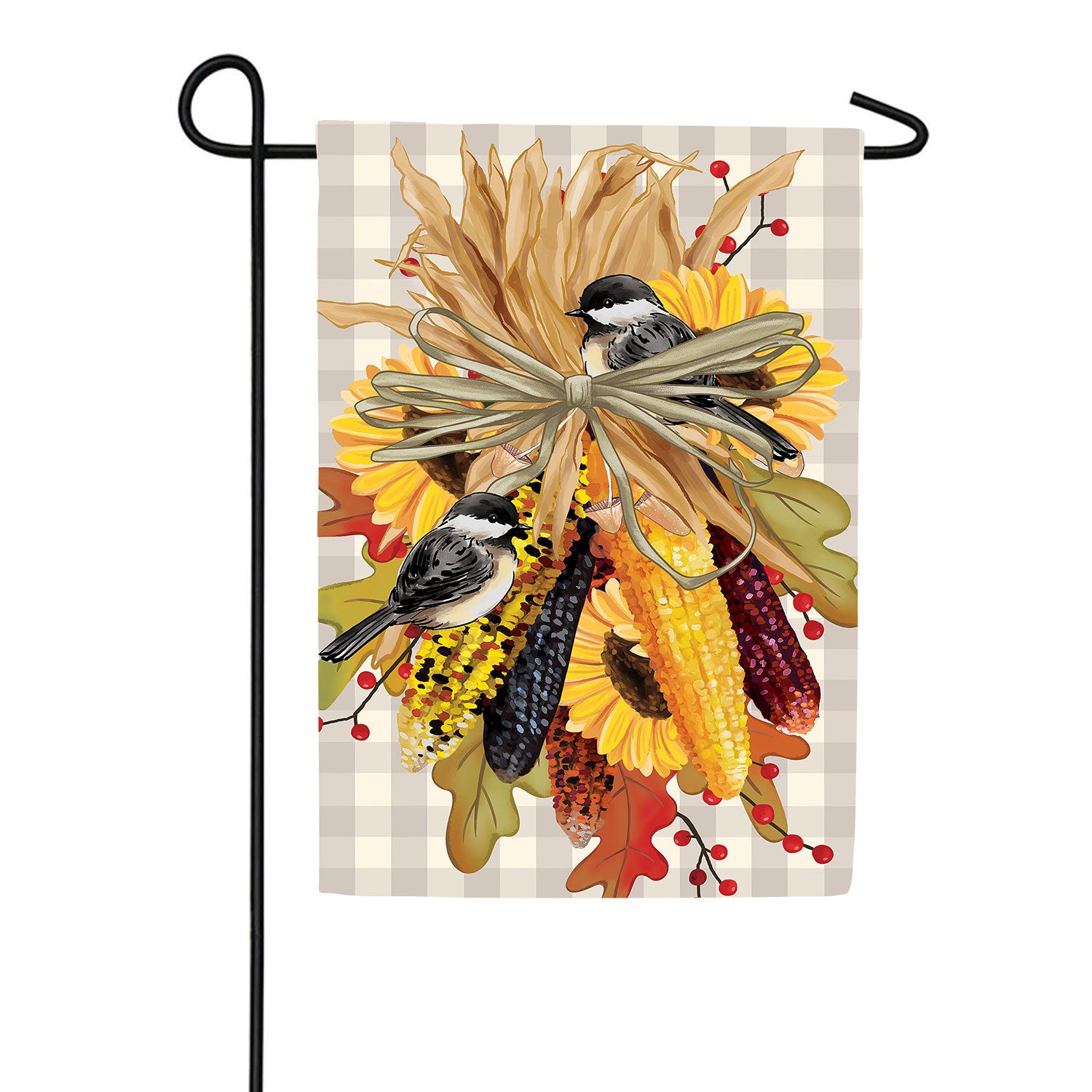 Ornamental Corn Burlap Garden Flag