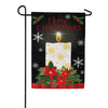 Merry Christmas Candle Burlap Garden Flag