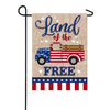 Evergreen Patriotic Truck Burlap Garden Flag