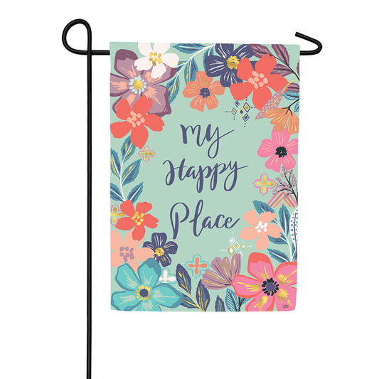 Evergreen Flower Hour Textured Suede Garden Flag