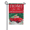 Evergreen Christmas Heritage Red Truck Suede Garden Flag