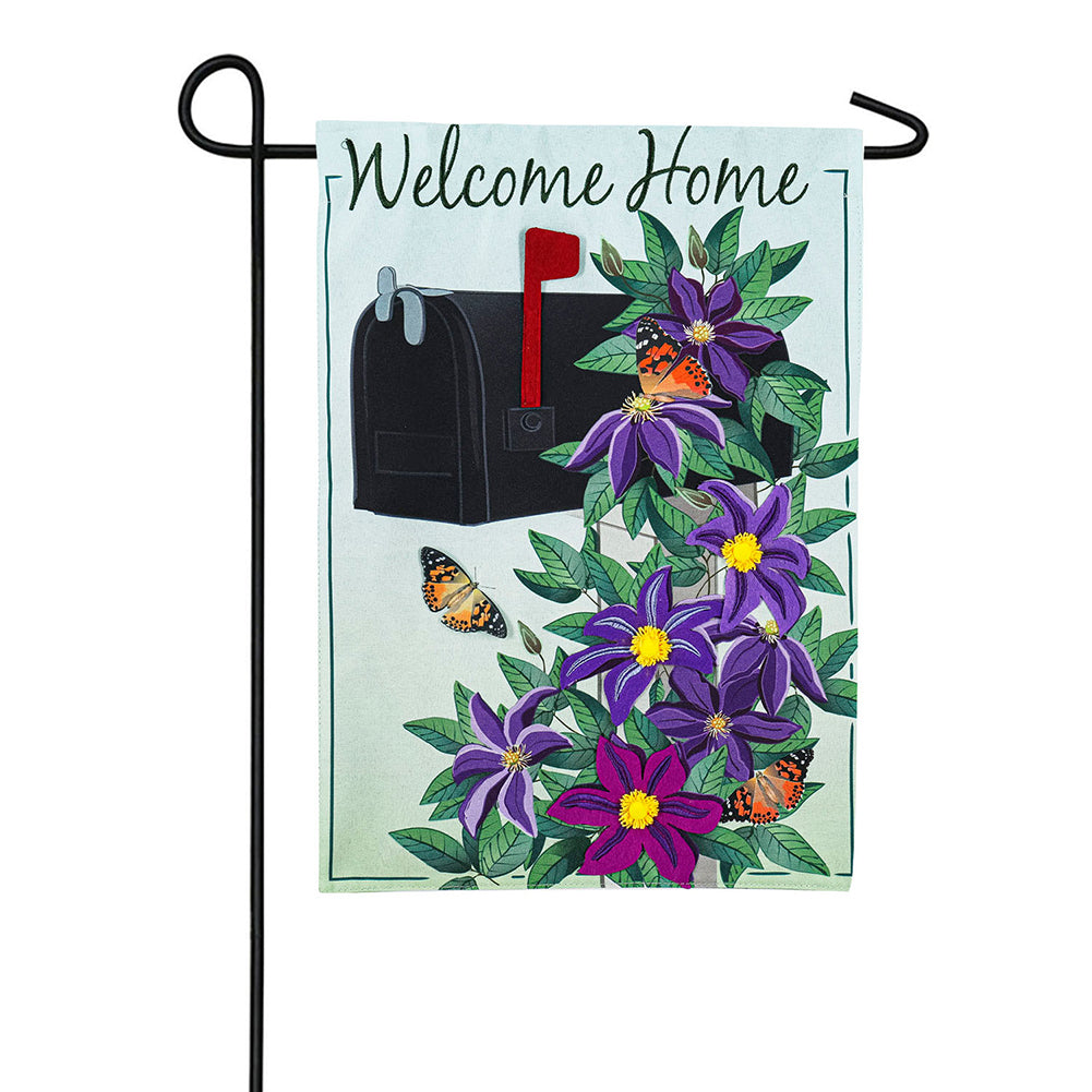 Evergreen Home Clematis Mailbox Burlap Garden Flag