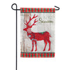 Evergreen Tis the Season Reindeer Linen Garden Flag