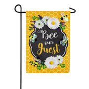 Evergreen Bee Our Guest Frame Linen Garden Flag