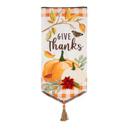 Evergreen Give Thanks Pumpkins Textile Decor