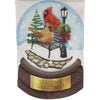 Evergreen Cardinal Couple Snow globe Linen Garden Flag