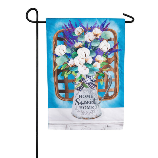 Evergreen Cotton Bouquet Linen Garden Flag