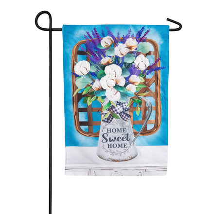 Evergreen Cotton Bouquet Linen Garden Flag
