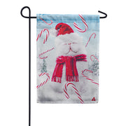 Evergreen Fluffy Cat Snowman Lustre Garden Flag