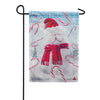 Evergreen Fluffy Cat Snowman Lustre Garden Flag