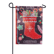 Evergreen Christmas Stocking Garden Flag