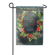 Evergreen Peace on Earth Lustre Garden Flag