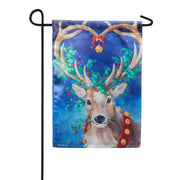 Evergreen Santa's Reindeer Lustre Garden Flag