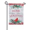 Evergreen Moire Holiday Cardinal Garden Flag