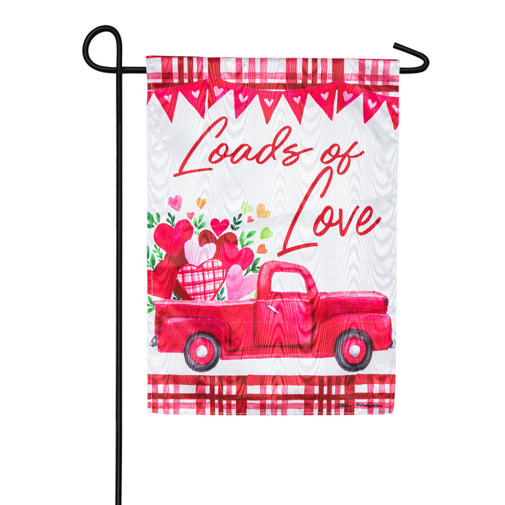 Evergreen Moire Loads of Love Garden Flag