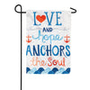 Evergreen Love and Hope Anchors the Soul Moire Garden Flag