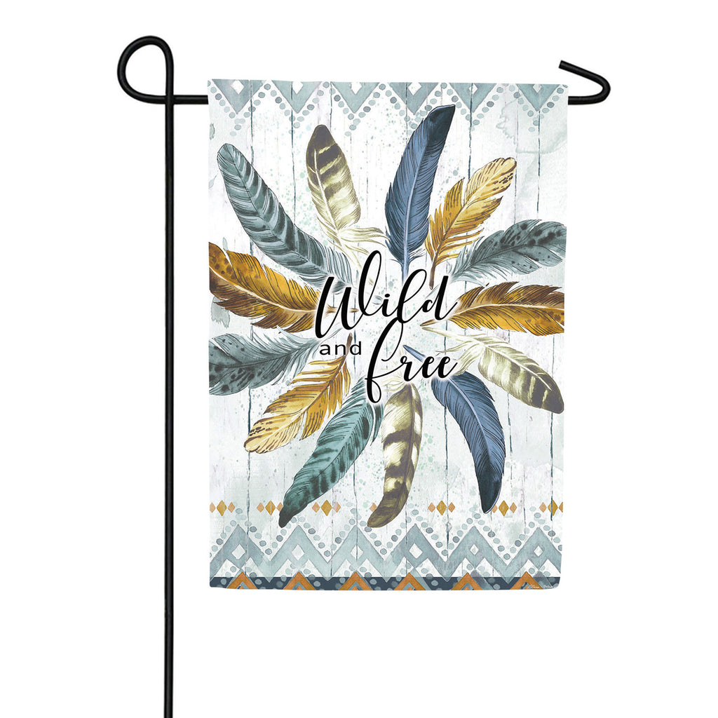 Feather Circle Moire Garden Flag