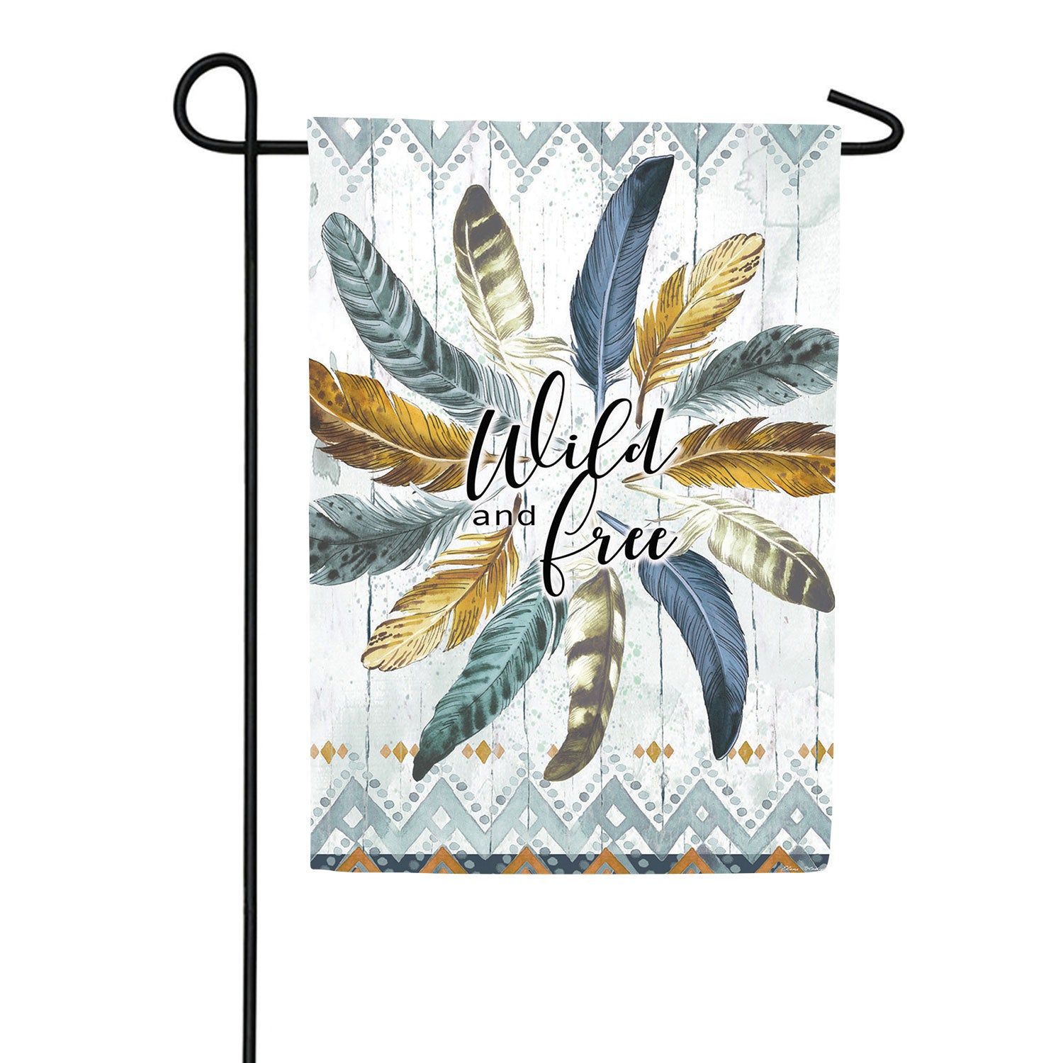 Feather Circle Moire Garden Flag