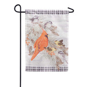 Evergreen Bird Friends Moire Garden Flag