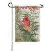 Evergreen Greens and Cardinals Garden Flag