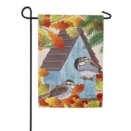 Evergreen Chickadee Duo Garden Suede Garden Flag