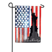 Evergreen Suede Garden Flag - Liberty Statue