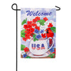 Evergreen Floral Cardinal Suede Garden Flag