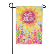 Evergreen Hello Sunshine Suede Garden Flag