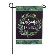 Evergreen Suede 2-Sided Garden Flag - Welcome Friends