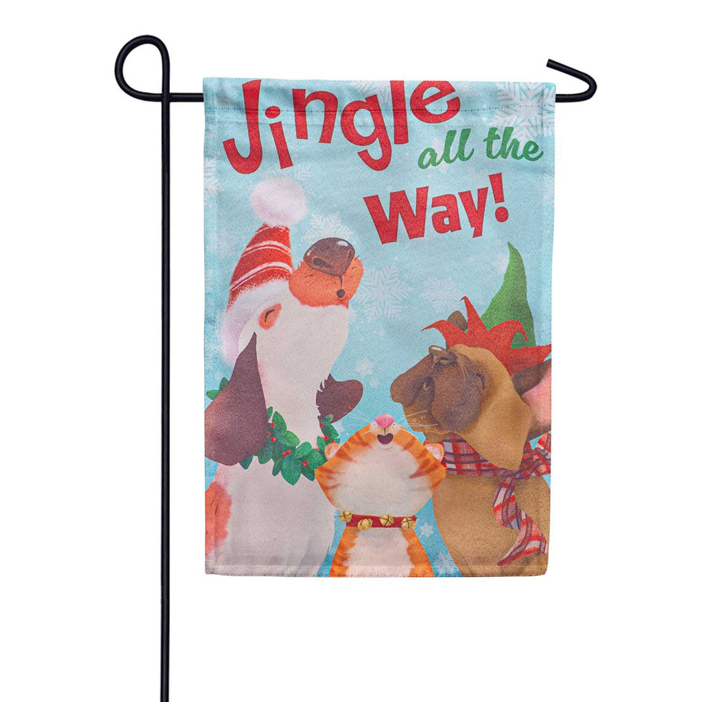 Evergreen Jingle All the Way Suede Garden Flag