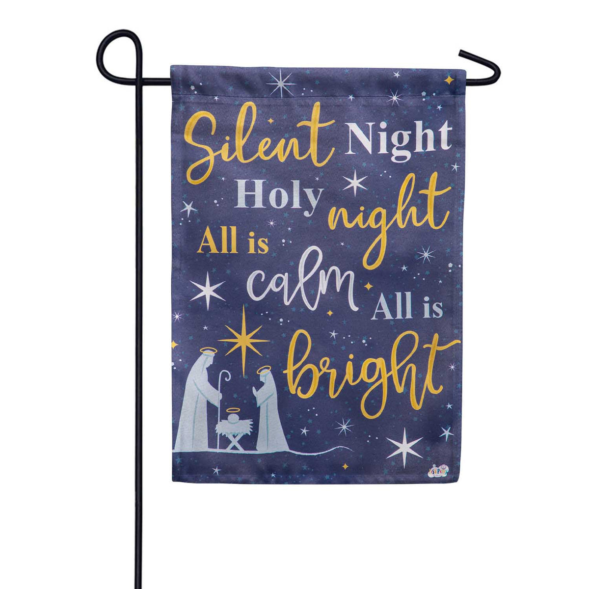 Evergreen Joy to the World Suede Garden Flag
